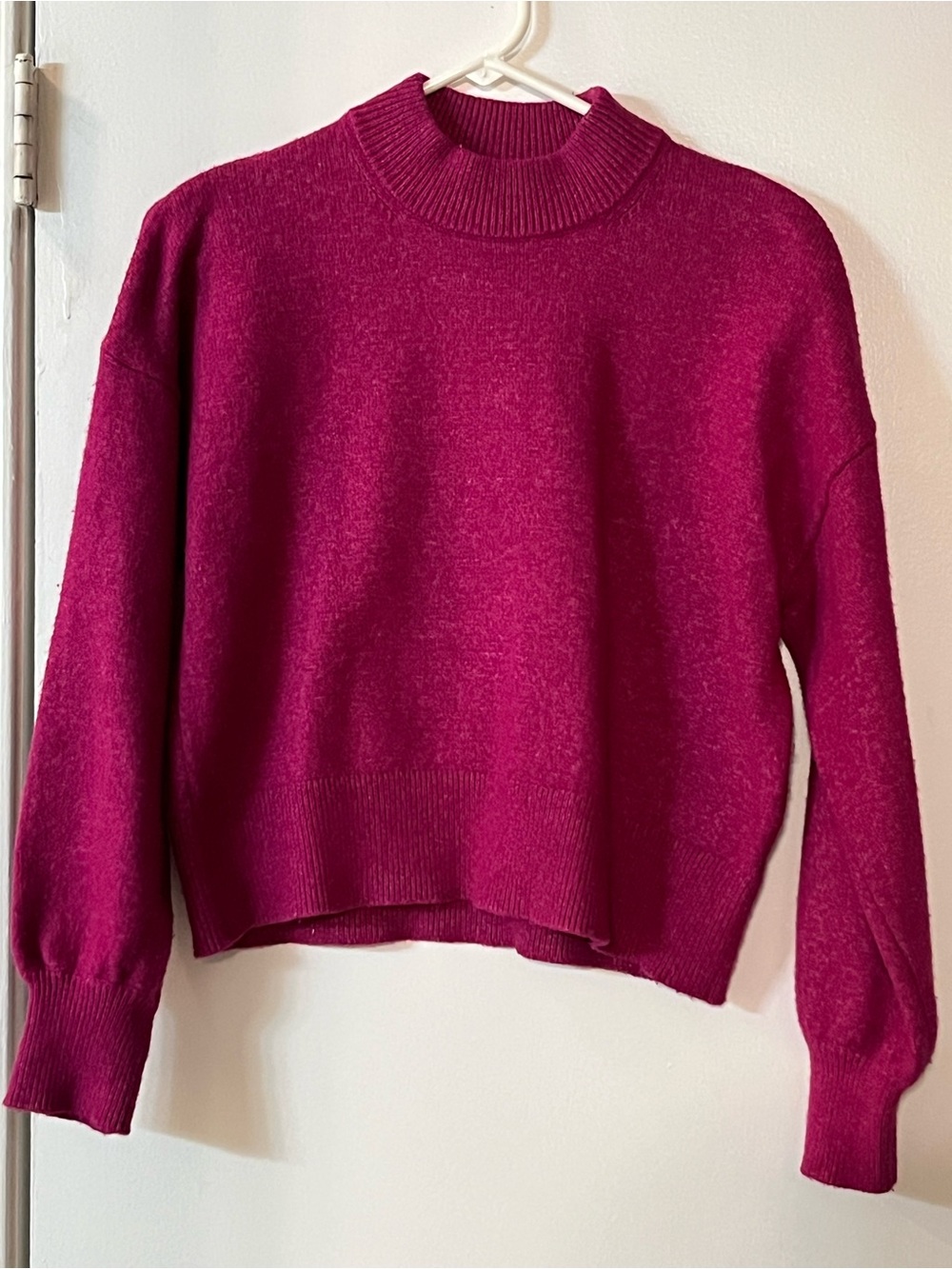 GAP Women's Mock Neck Sweater - Fuchsia
